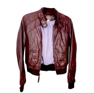 Anthropologie Idra Lambskin Bomber Jacket